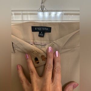 Etcetera Beige Trousers with Button Accents